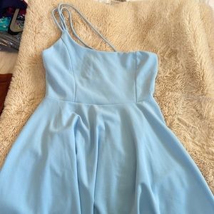 Lucy in the Sky One-Shoulder Light Blue Dress